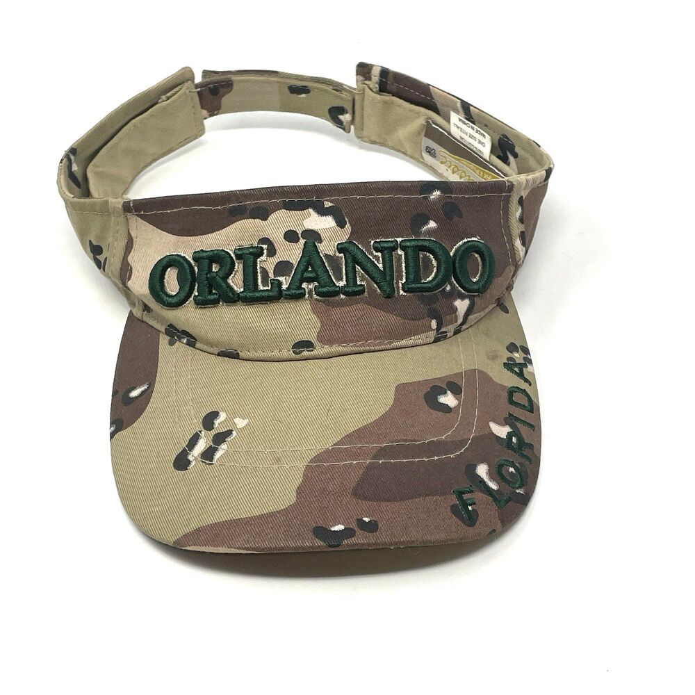 Orlando‎ Florida Brown Camo Visor - Desert Camouflage Unisex Adjustable Sun Hat